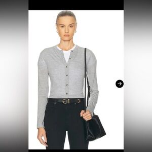 KHAITE Breita Cardigan in Mercury Gray- Small- READ Description
